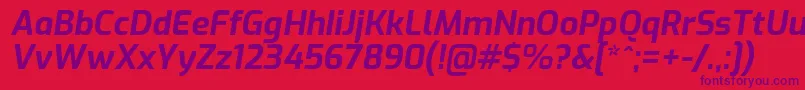 ExoBolditalic Font – Purple Fonts on Red Background