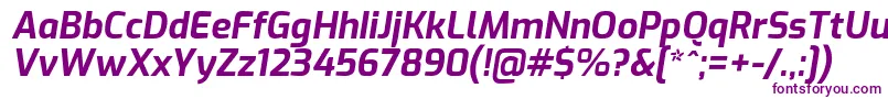 Czcionka ExoBolditalic – fioletowe czcionki