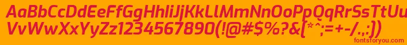 ExoBolditalic Font – Red Fonts on Orange Background