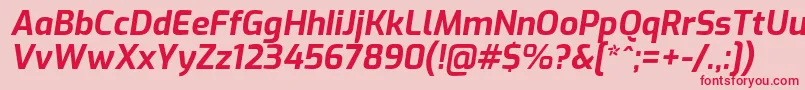 フォントExoBolditalic – ピンクの背景に赤い文字
