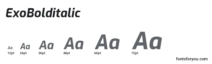 ExoBolditalic Font Sizes