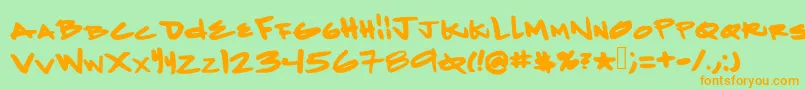 Mintgreenlaces Font – Orange Fonts on Green Background