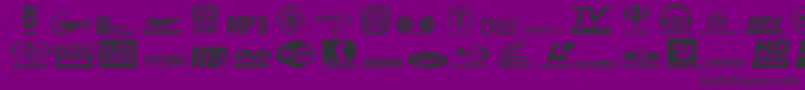 EuSym-fontti – mustat fontit violetilla taustalla