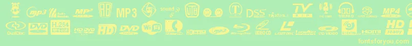 EuSym Font – Yellow Fonts on Green Background