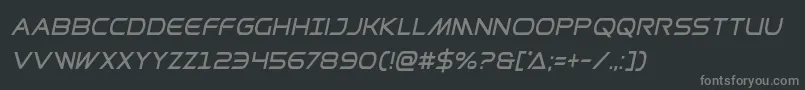 フォントPrometheancondital – 黒い背景に灰色の文字