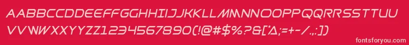 フォントPrometheancondital – 赤い背景にピンクのフォント