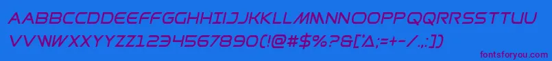 Prometheancondital-Schriftart – Violette Schriften auf blauem Hintergrund