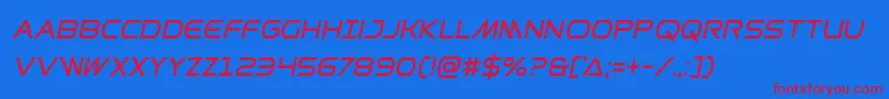 Prometheancondital Font – Red Fonts on Blue Background
