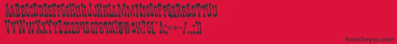 フォントYoungerbrosrotate – 赤い背景に黒い文字