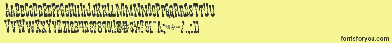 Шрифт Youngerbrosrotate – чёрные шрифты на жёлтом фоне
