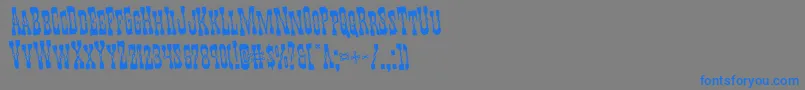 フォントYoungerbrosrotate – 灰色の背景に青い文字