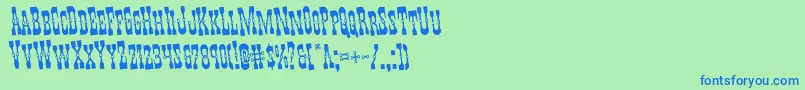 Youngerbrosrotate Font – Blue Fonts on Green Background