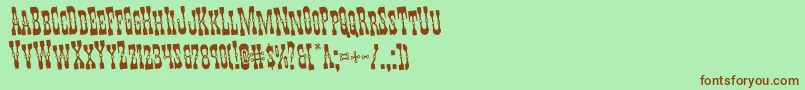 Youngerbrosrotate-Schriftart – Braune Schriften auf grünem Hintergrund