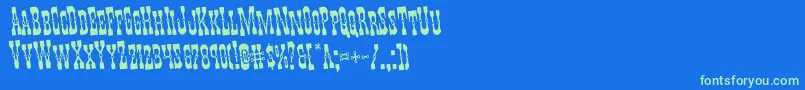 Шрифт Youngerbrosrotate – зелёные шрифты на синем фоне