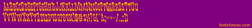 フォントYoungerbrosrotate – 紫色の背景にオレンジのフォント