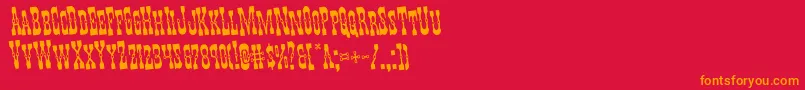 Youngerbrosrotate-Schriftart – Orangefarbene Schriften auf rotem Hintergrund