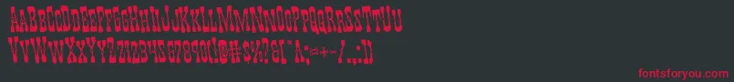 フォントYoungerbrosrotate – 黒い背景に赤い文字