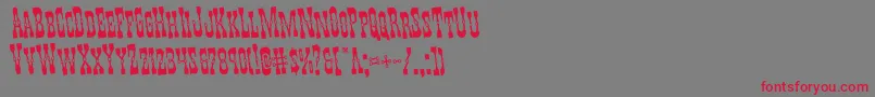Шрифт Youngerbrosrotate – красные шрифты на сером фоне