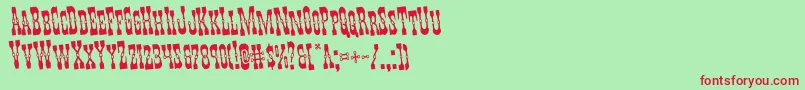 Youngerbrosrotate Font – Red Fonts on Green Background