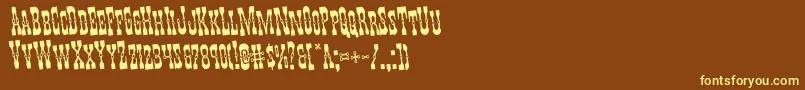 Youngerbrosrotate Font – Yellow Fonts on Brown Background