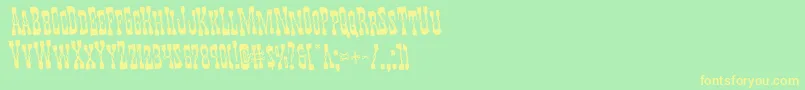 Youngerbrosrotate-Schriftart – Gelbe Schriften auf grünem Hintergrund