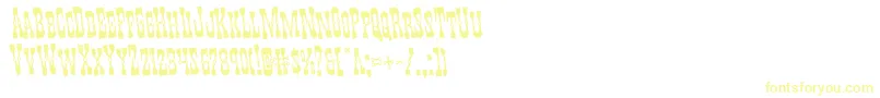 フォントYoungerbrosrotate – 白い背景に黄色の文字