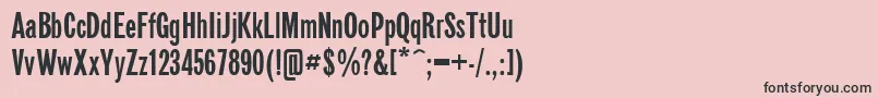 フォントNewspapersansctt – ピンクの背景に黒い文字