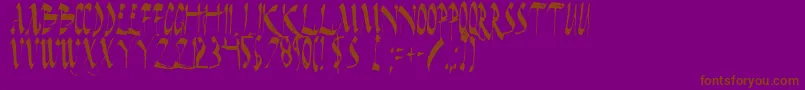 フォントDarkHorseCondensed – 紫色の背景に茶色のフォント