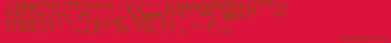 DarkHorseCondensed Font – Brown Fonts on Red Background