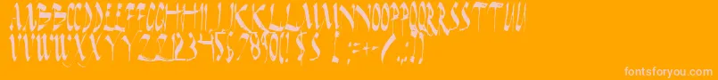 DarkHorseCondensed-fontti – vaaleanpunaiset fontit oranssilla taustalla