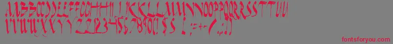 DarkHorseCondensed Font – Red Fonts on Gray Background