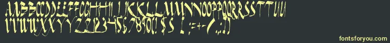 DarkHorseCondensed Font – Yellow Fonts on Black Background