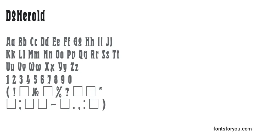 Шрифт DgHerold – алфавит, цифры, специальные символы