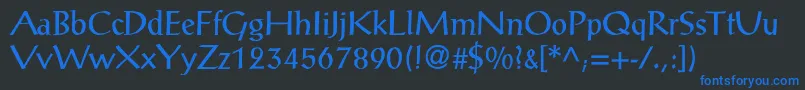 AntiquaLightSsiLight Font – Blue Fonts on Black Background