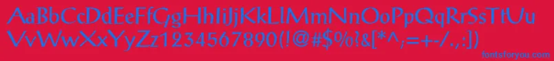 AntiquaLightSsiLight Font – Blue Fonts on Red Background