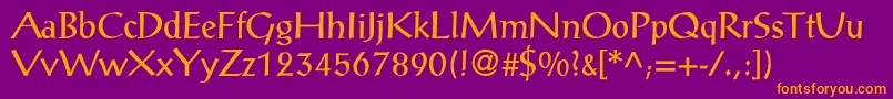 AntiquaLightSsiLight Font – Orange Fonts on Purple Background