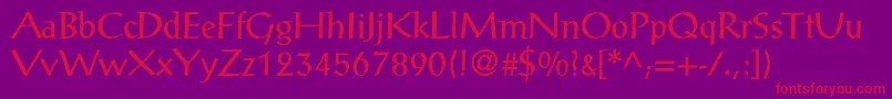 AntiquaLightSsiLight Font – Red Fonts on Purple Background