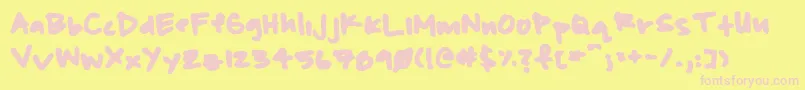 Beasley Font – Pink Fonts on Yellow Background