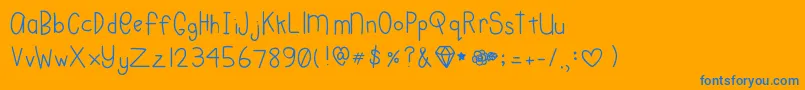 Charleedoodles Font – Blue Fonts on Orange Background