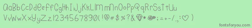 Charleedoodles Font – Gray Fonts on Green Background