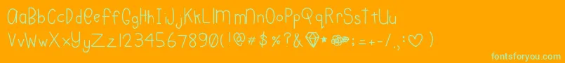 Charleedoodles Font – Green Fonts on Orange Background