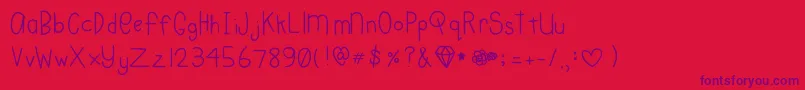 Charleedoodles Font – Purple Fonts on Red Background