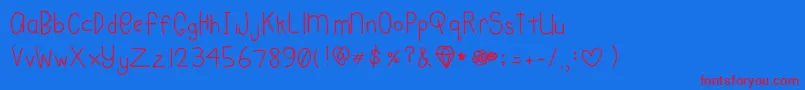 Charleedoodles Font – Red Fonts on Blue Background