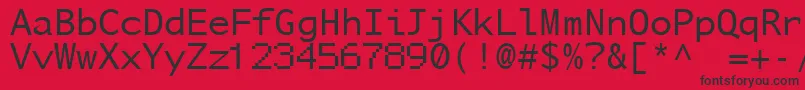 NuSansMonoDemo-fontti – mustat fontit punaisella taustalla