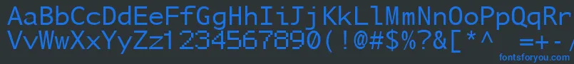 Fonte NuSansMonoDemo – fontes azuis em um fundo preto