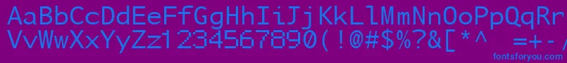 NuSansMonoDemo-fontti – siniset fontit violetilla taustalla