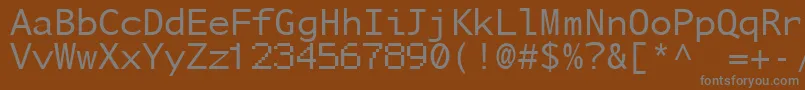 Fonte NuSansMonoDemo – fontes cinzas em um fundo marrom