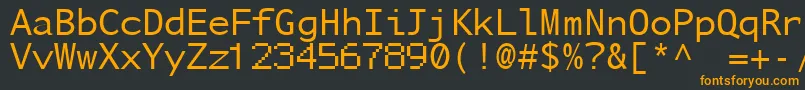 NuSansMonoDemo-fontti – oranssit fontit mustalla taustalla