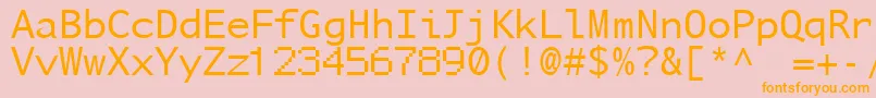 フォントNuSansMonoDemo – オレンジの文字がピンクの背景にあります。