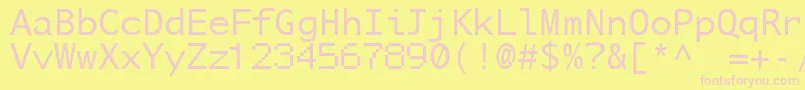 NuSansMonoDemo Font – Pink Fonts on Yellow Background